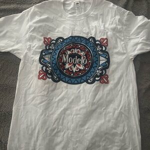 Modelo White Graphic Tee — Men's Casual Shirt